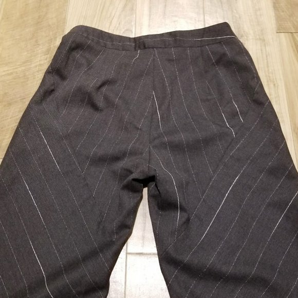 Misura by Joeffer Caoc Gray Pinstripe Wide Leg Trouser Pants 8 Womens 31 x 32 - Picture 9 of 9